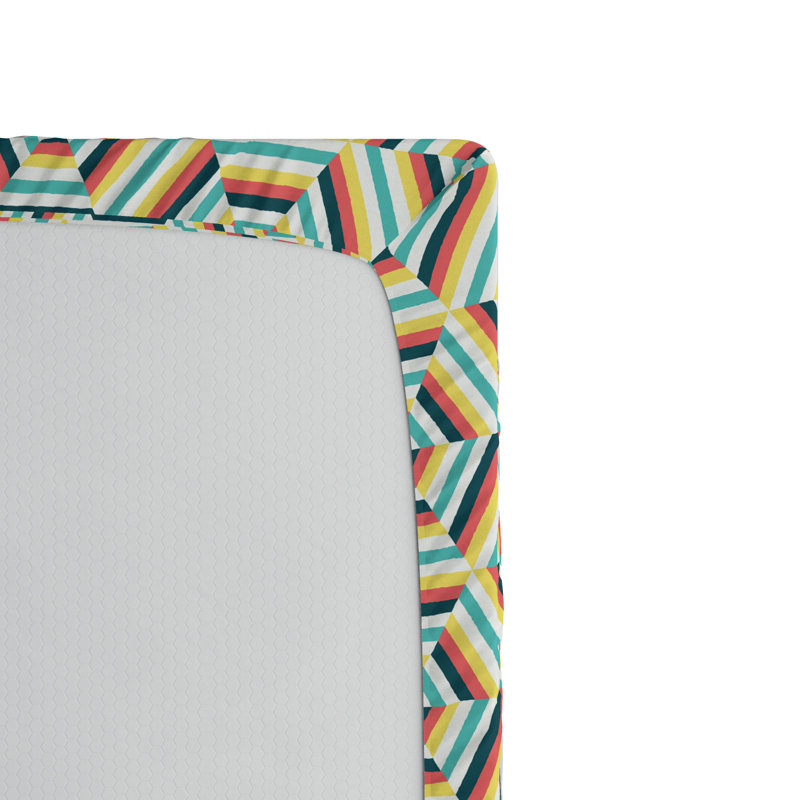 Microfiber Geometric Fitted Sheet, Full Fitted Sheet