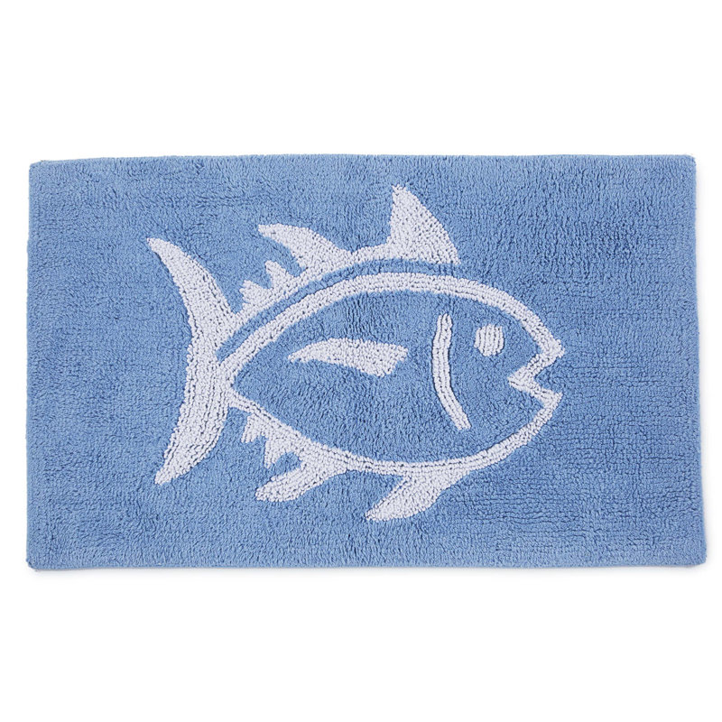 Skipjack Bath Rug, 20"W x 32"L, Light Blue