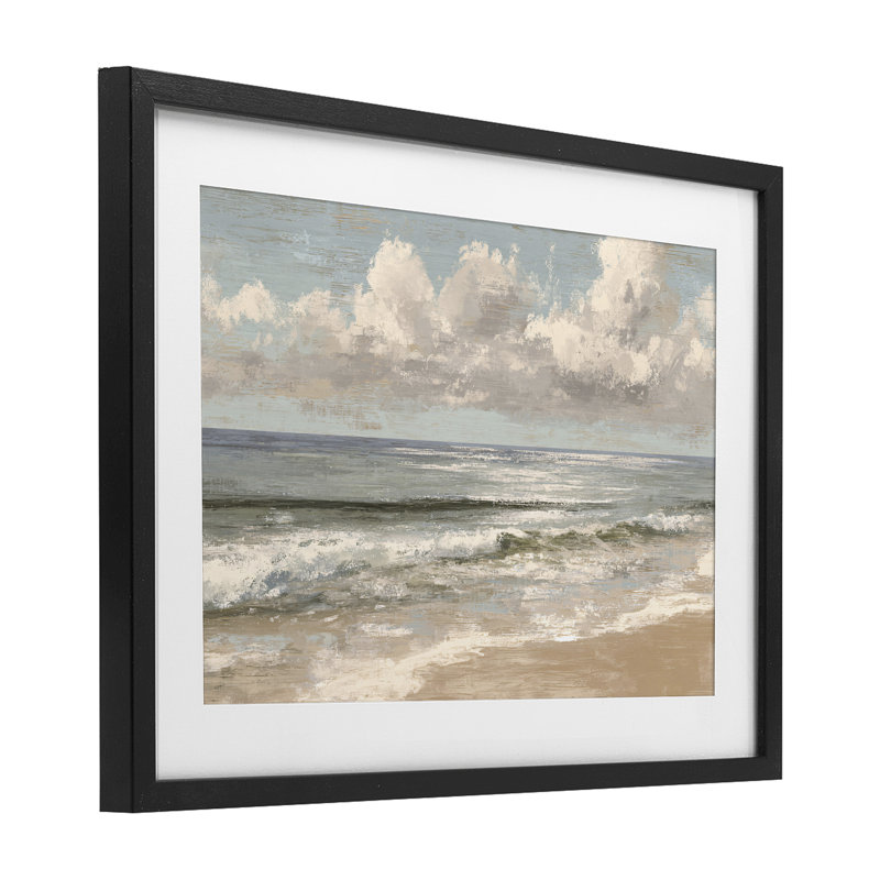 «Distress Beach Horizon», reproduction encadrée sous verre, conception de Jacky Ngan, Cadre noir minuit sous verre