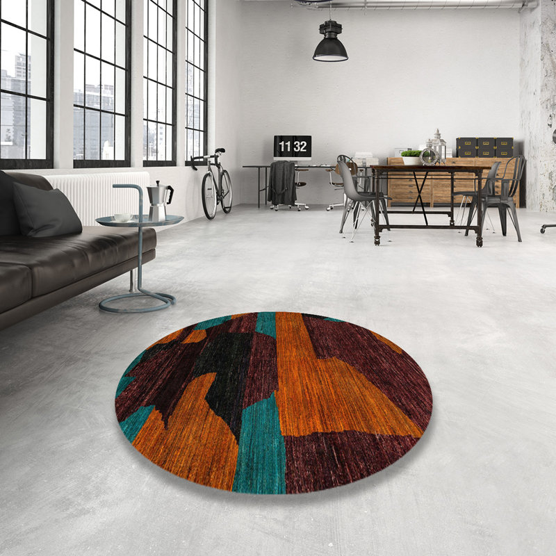 Tapis abstrait moderne 4278, Rond 8 pi