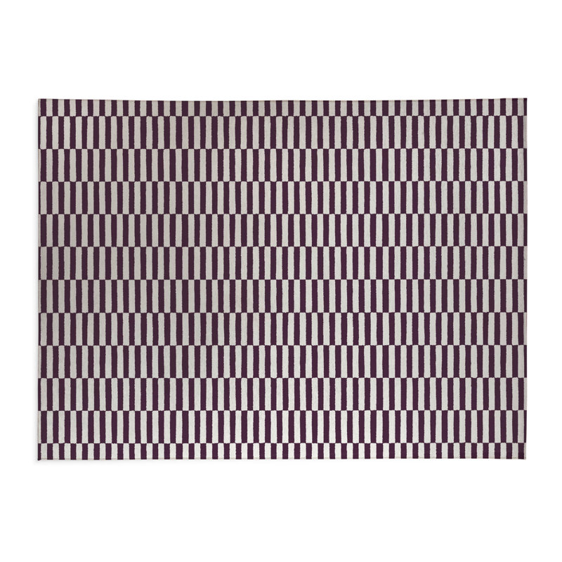 Tapis de cuisine à profil bas Off Stripe, Rectangulaire 2 pi x 3 pi, Aubergine
