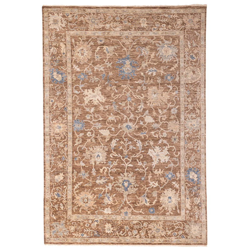 Tapis moderne brun Oushak 9 pi 9 po x 14 pi 2 po
