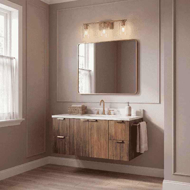 Éclairage pour salle de bain à 3 lumières à intensité variable chromé Yvonne, Chrome chrome