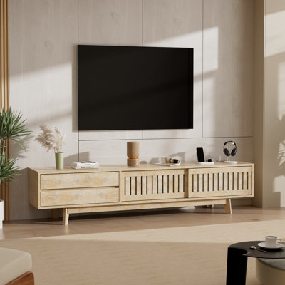Meuble télé 78,74 po Mid-Century avec tiroir et rangement