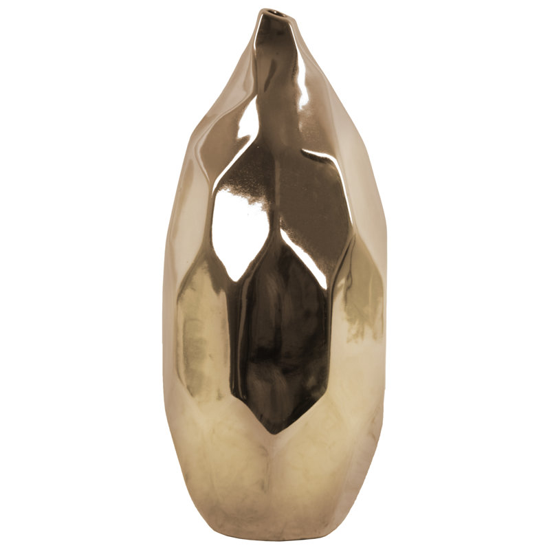 Shonna Ceramic / Porcelain Table Vase, Gold