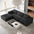 Modular Corduroy 303cm 3-seater Sofa With 1 Ottoman, No Assembly Required, With High Rebound Sponge