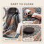 Tapis Urgup traditionnel persan audacieux, bleu sarcelle, or et crème, lavable en machine, antidérapant, à poils courts, pour l'intérieur et l'extérieur, adapté aux animaux domestiques, idéal pour le salon, la chambre, la salle à manger, l'entrée, le couloir ou le bureau.-682838624