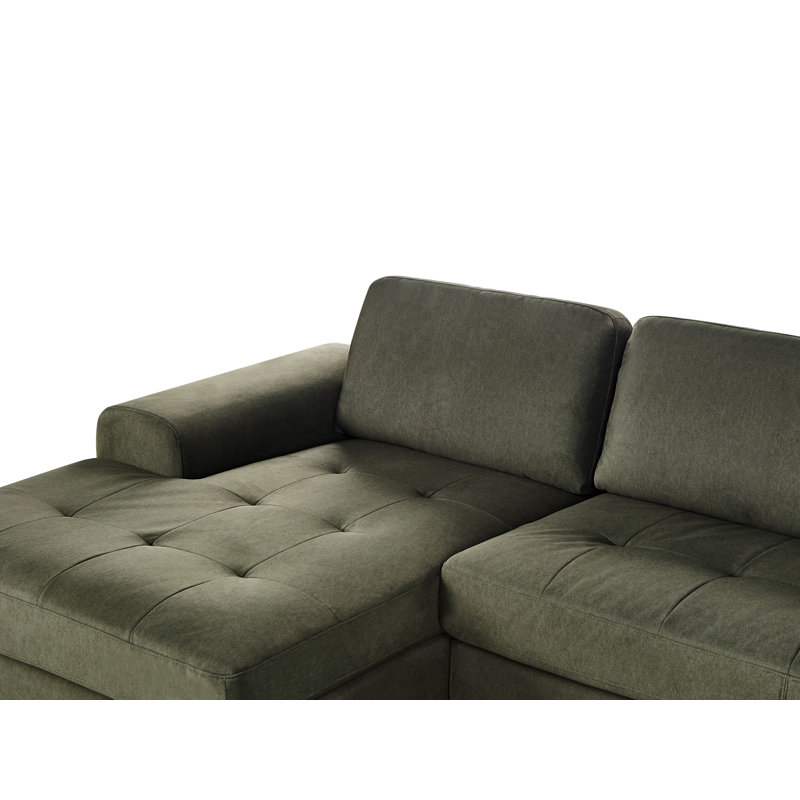 Corner Sofa Kiruna Velvet, Left Hand, Green