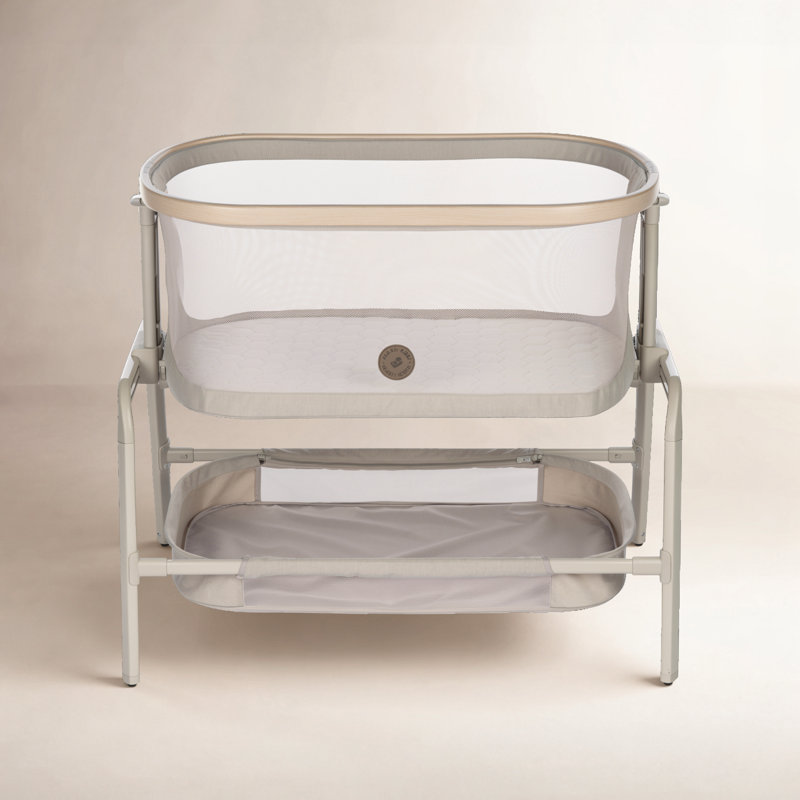 Iora Bedside Crib with Mattress, Classic Oat