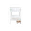 Lit superposé simple en bois d'hévéa simple avec 2 tiroirs, convertible en 2 lits simples, lit superposé simple avec échelle et garde-corps, blanc-1345989727