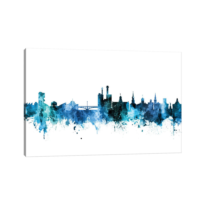 Iowa City, Iowa Skyline by Michael Tompsett - 1 Piece Wrapped Canvas Wall Art, 152.5 cm H x 101.5 cm W