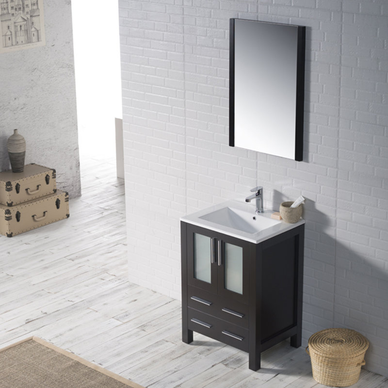24" Single Bathroom Vanity with Sink, Espresso