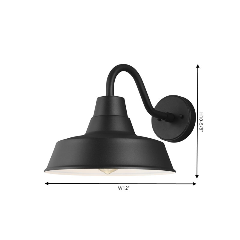 Luminaire de grange d'extérieur Blakeston, Noir, H 10 pi x l 8 po x P 8 po, Oui