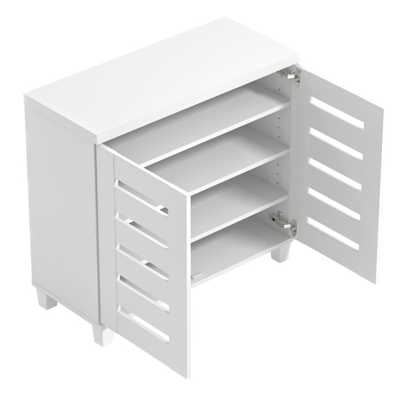 Armoire de rangement pour chaussures Millan, 12 paires, Blanc