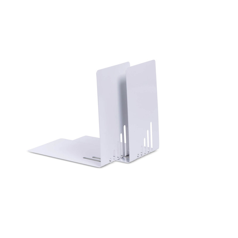 Modern & Contemporary Metal Non-Skid Bookend, Grey