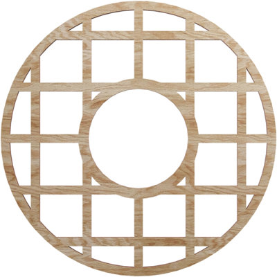 16"OD x 5 3/4"ID x 3/8"T O'Neal Wood Fretwork Pierced Ceiling Medallion, Alder