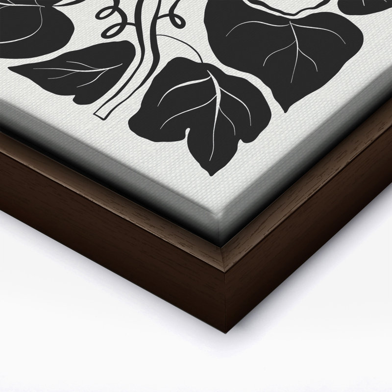 Illustration abstraite de fleur n ° 2, Canevas, Encadrement brun, H 11 po x l 14 po