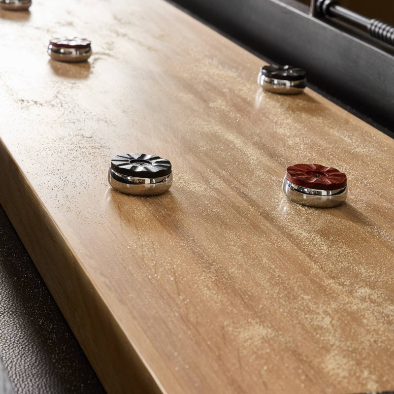 Small Shuffleboard Table-Ebonized Oak, Smoked Oak, 9ft