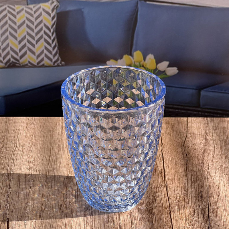 Verres en diamant taillés en acrylique, Bleu, 12 oz liq.