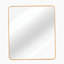 Miroir de salle de bain carré à cadre en métal doré 36 po x 36 po.-413184430-413184426