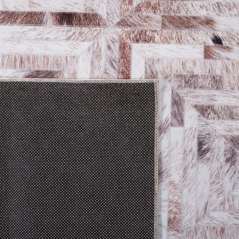 Tapis géométrique beige / brun, Rectangle 5 pi x 8 pi
