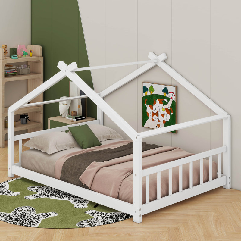 Lit en bois House House, Blanc, Double