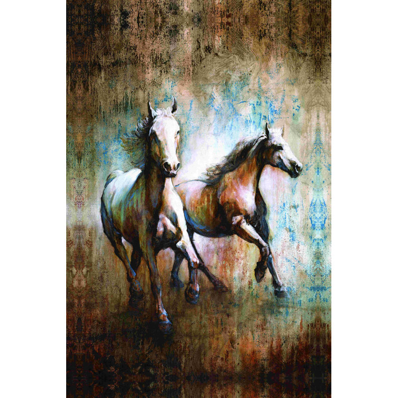 Horse Pals - peinture sur toile tendue, H 18 po x l 12 po