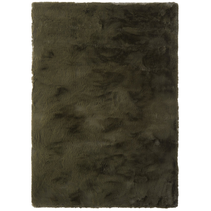 HEAVENLY Solid Colour Machine Made Area Rug, Rectangle 230 x 300 cm, Emerland