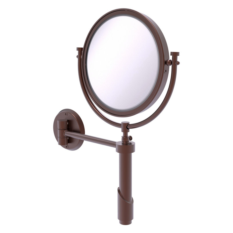 Gober Metal Round Wall Mirror, 5x, Antique Copper