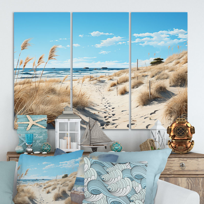 Design Art Photo Beach Grass II - Nautical & Beach Metal Wall Art ...