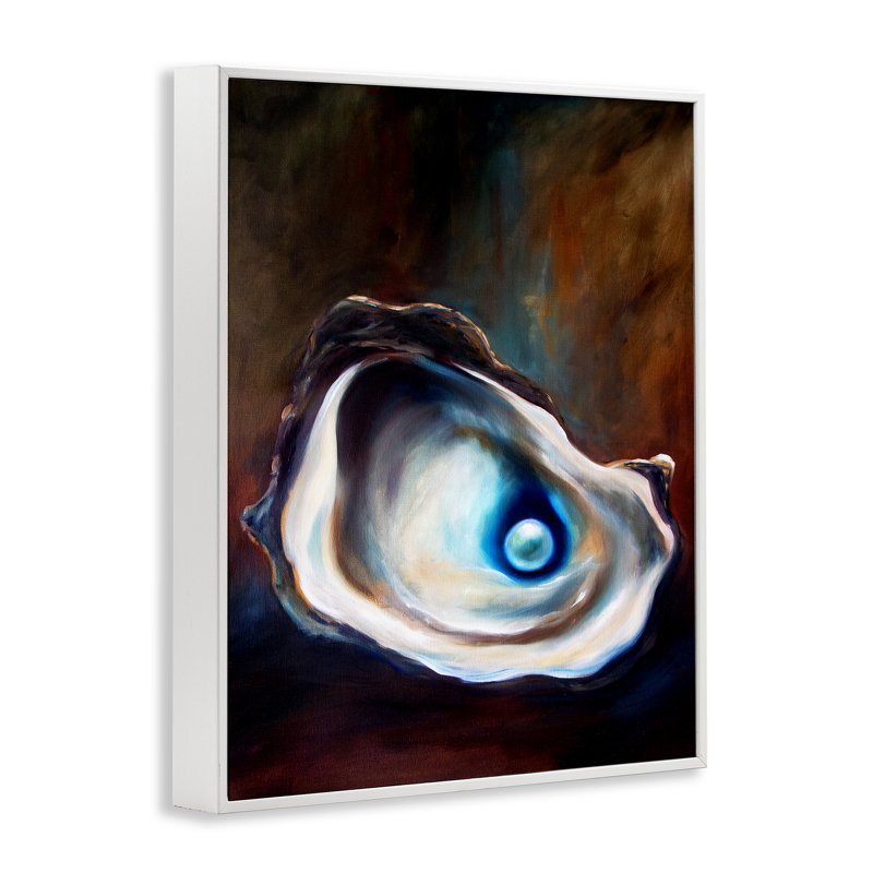 Giclée encadrée de perle cachée, par Mary Sparrow, H 20 po x l 16 po, Estampe numérique encadrée blanc bord de mer