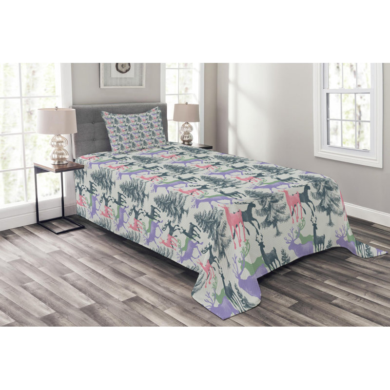 Rustic Polyester Coverlet, Twin Coverlet + 1 Sham
