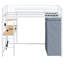 Lit mezzanine blanc avec bureau pivotant, prise électrique, conduit, tablettes et garde-robe blanc-1992120420-1992120417