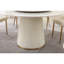 Table de salle à manger moderne en pierre frittée 59 po. Avec table tournante ronde de 31,5 po. Pour 8 personnes avec piédestal en bois et métal