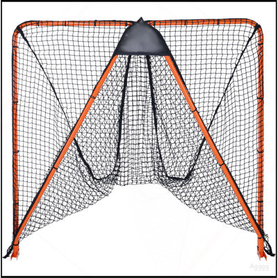 Lacrosse Goal, 6' x 6' Lacrosse Net, Folding Portable Backyard Lacrosse Training Equipment, Steel Frame Training Net, Quick & Easy Setup Lacrosse Goal, Perfect for Youth Adult Training, Orange