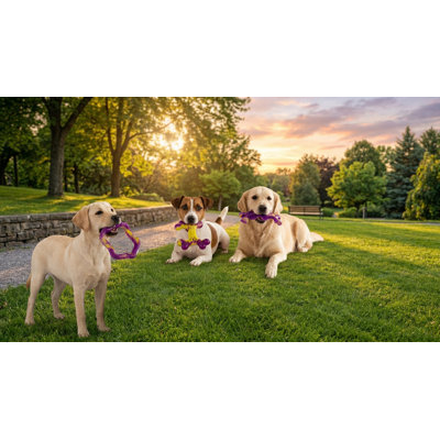 3-Pack Tough Dog Toys for Power Chewers, Nearly Indestructible, Keeps Large Dogs Busy, for 15-100 lbs
