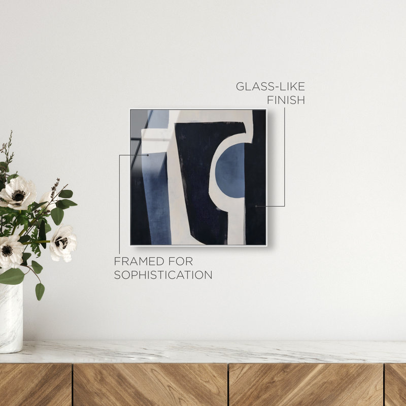 Midnight Contours I High-Gloss Frameless Acrylic Glass Wall Art Abstract Print by Oliver Gal, Ready to Hang, 12 x 12