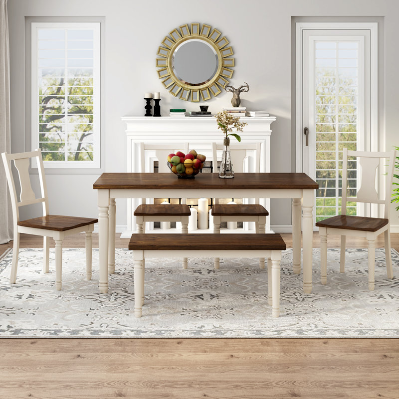 Ensemble repas pour 6 personnes Emrik, Brun, Brun / blanc chalet