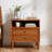 Ingraham 23.6" W Mid-Century Modern Solid Wood Cane 2-Drawer Nightstand & Open Shelf-296259605