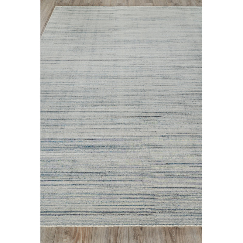 Carmen Hand Loomed PET Blue /Ivory Area Rug, Rectangle 9' x 12'