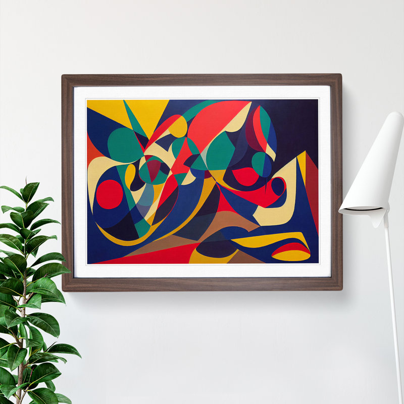 Sumptuous Abstract Art - Single Picture Frame Print, Walnut, 46cm H x 64cm W x 2cm D