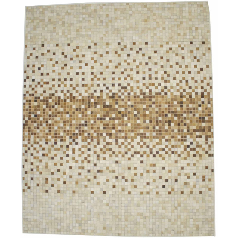 Tapis beige en cuir Miaya
