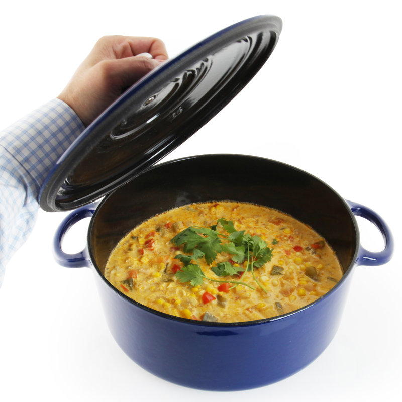 Chantal Cast Iron Round Dutch Oven, 5 Qt, Marigold