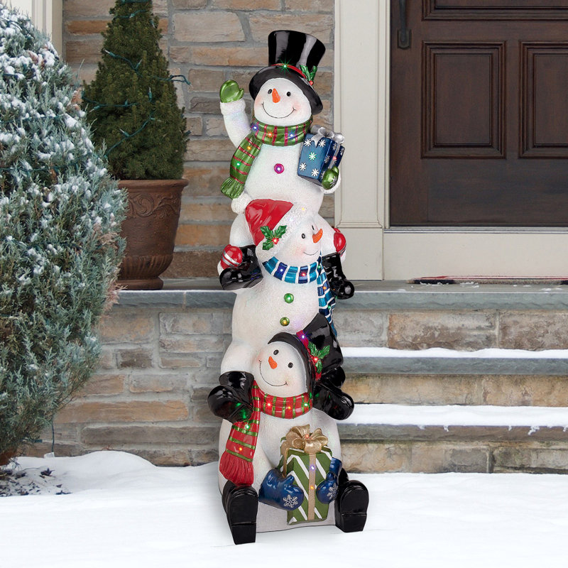 SnowBro's Illuminated Snowman Holiday Statue