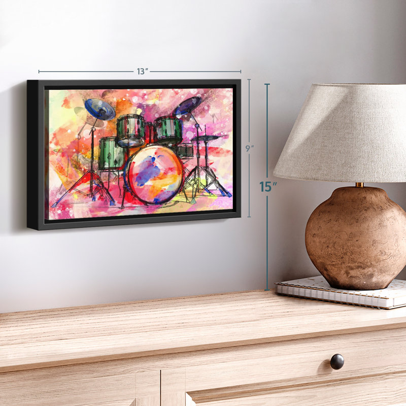 Ensemble de tambour coloré, H 9 po x l 13 po