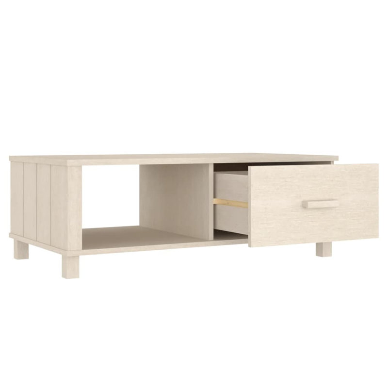 Hamar Solid Wood Frame Single Coffee Table with Storage, Honey Brown