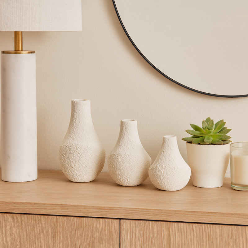 Vases de table en céramique texturée pour la décoration intérieure - Vases à fleurs modernes pour salon, bureau ou tablette