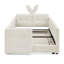 Structure de lit simple beige avec tête de lit en forme d'oreille de lapin, revêtement Boucle, fonction et espace de rangement pour le matériel de la chambre à coucher, garde, salle de solution-130714528