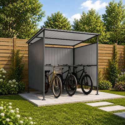6' x 6' Hardtop Roof Grill Gazebo, Heavy Duty Lean-to Metal Patio Pergola