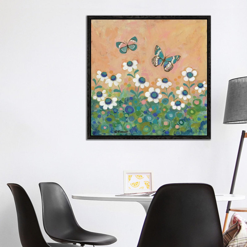 Floral XXVII by Teresa Kogut - Painting on Canvas, Black Framed, 93.98cm H x 93.98cm W x 3.81cm D